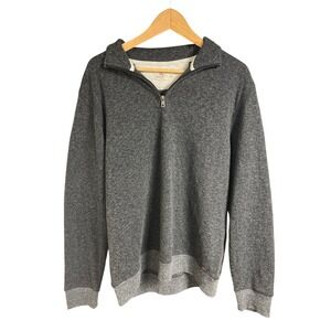Faherty Brand Men's Gray Two Tone Quarter Zip Pullover Sweatshirt Size L